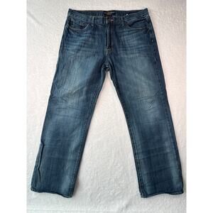 Lucky Brand Jeans 363 Vintage Straight Men 36x32 Dark Wash Denim Whiskered